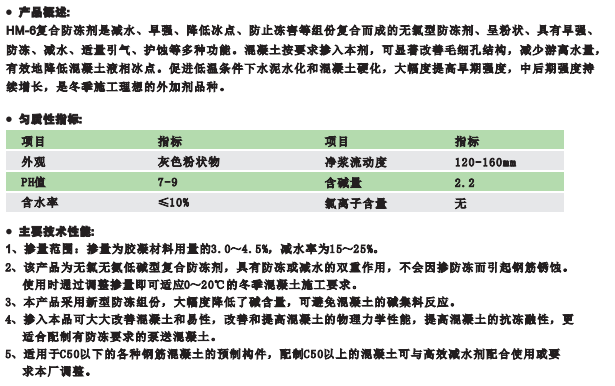 HM-6復合防凍劑